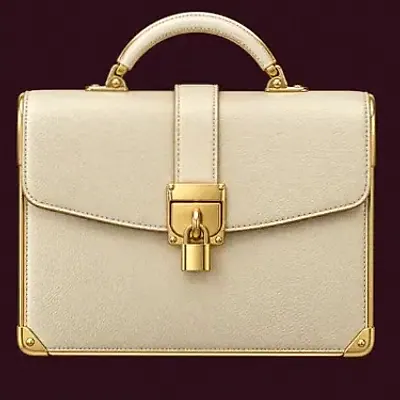 Locked leather briefcase — Spinobon