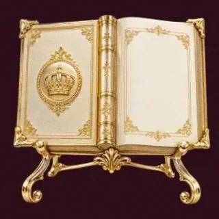 Ornate open book — Spinobon